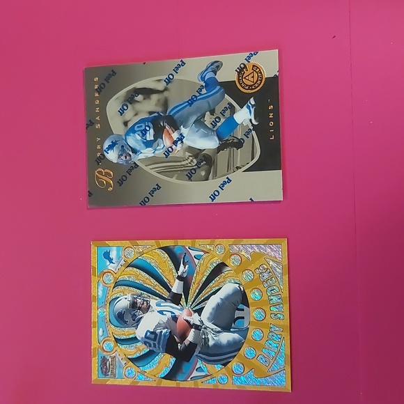 Set of 7 Barry Sanders Trading Cards - Picture 3 of 10